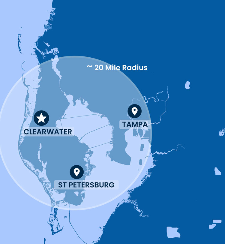 Tampa Bay service area map